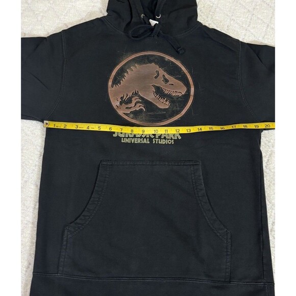 Vintage Universal Studios Jurassic Park Ride Embroidered Black Hoodie Size Small - Picture 13 of 13